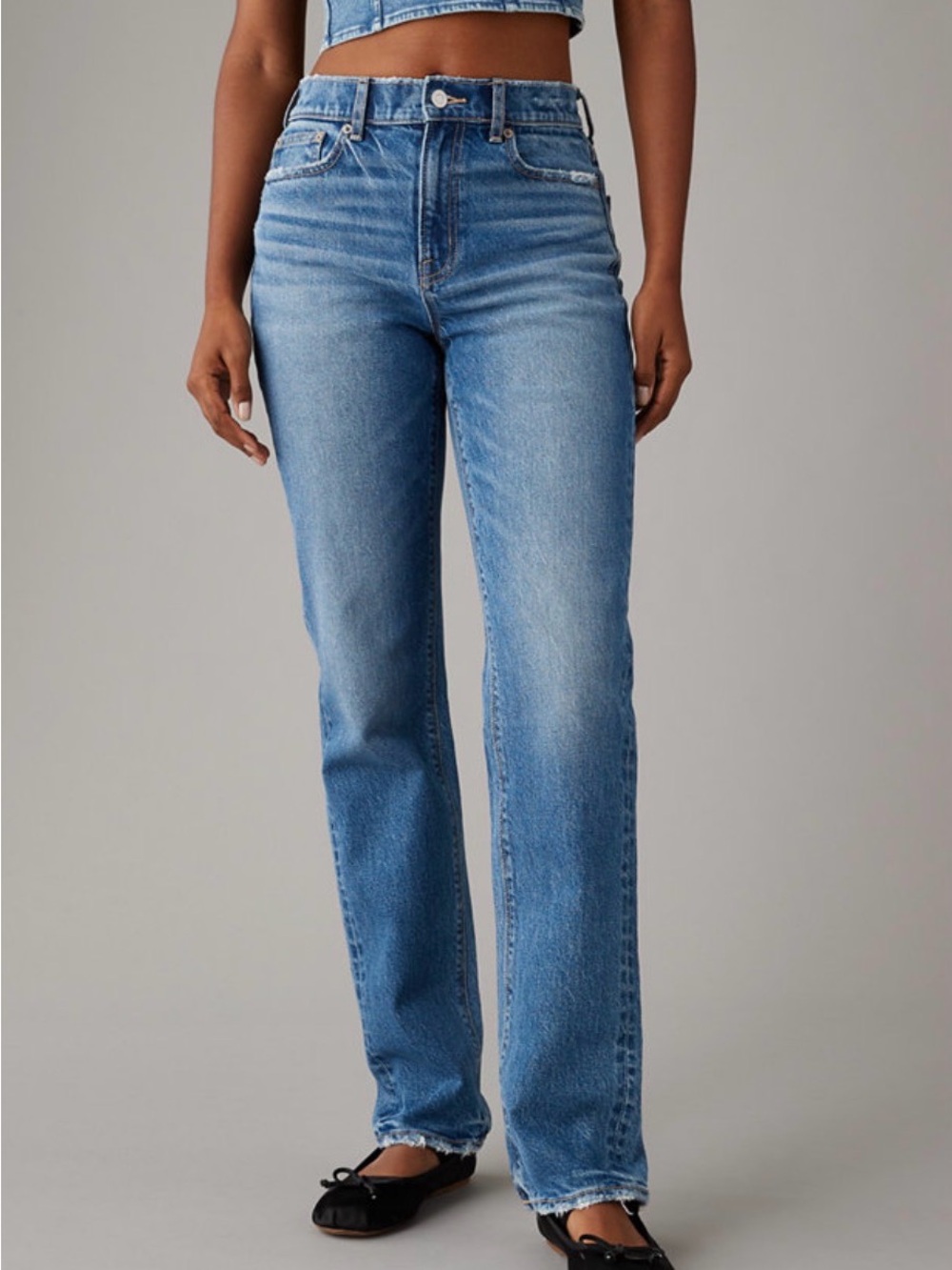 American Eagle Outfitters Straight Leg Jeans in Light Blue